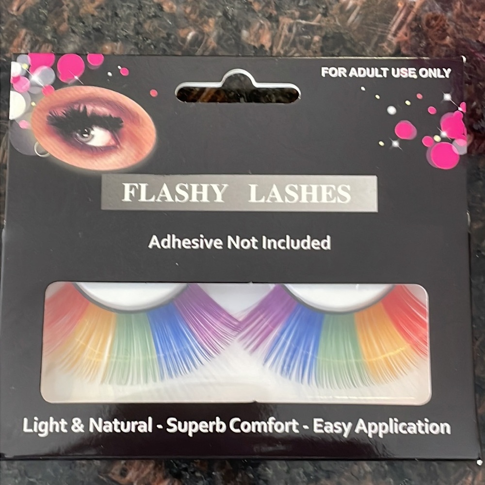 Colorful Eyelashes- Rainbow or Blue/Yellow